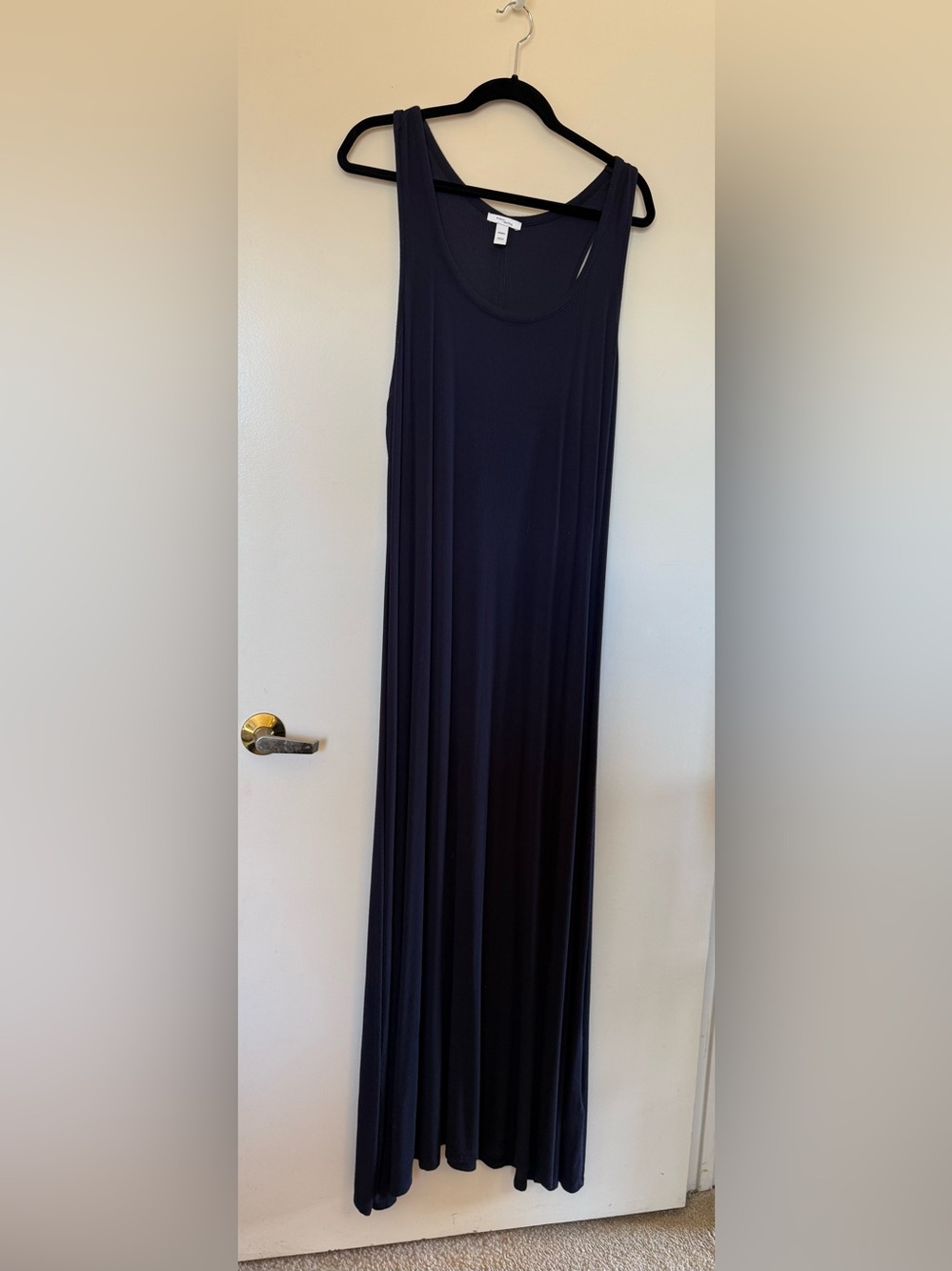 Daily Ritual Navy Ribbed Racerback Tank Maxi in XL